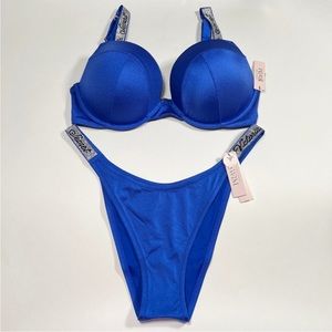 NWT VICTORIA'S SECRET SWIM
Shine Strap Sexy Tee Push-Up Bikini Top &  Bottom